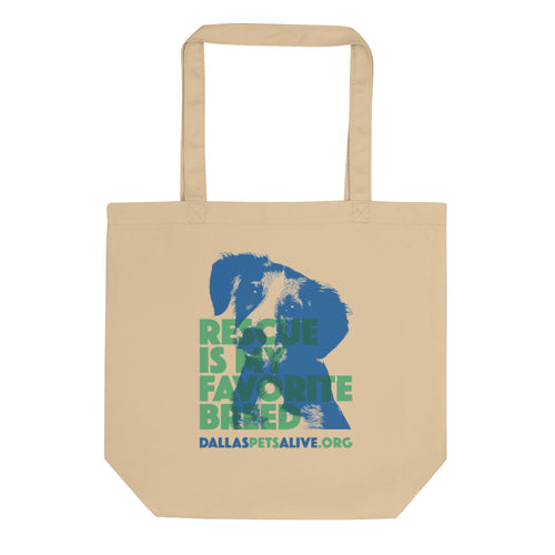 Dog - Rescue is my Favorite Breed Tan Eco Tote Bag