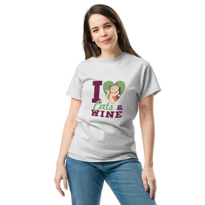 I Heart Cats & Wine Unisex Tee