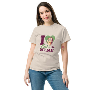 I Heart Cats & Wine Unisex Tee